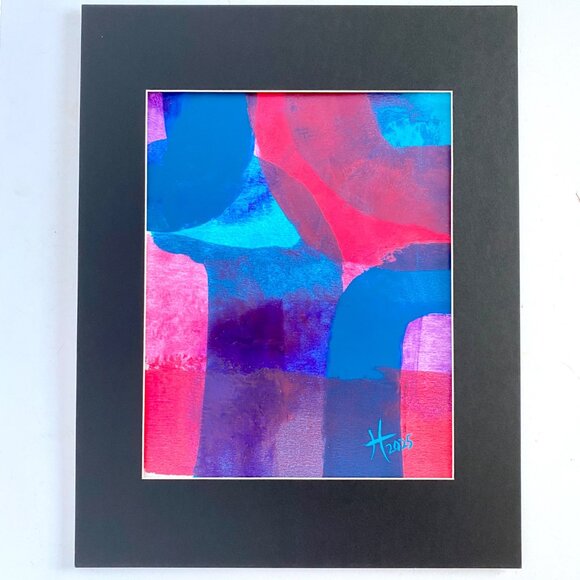 Intersectionality Original Abstract Acrylic Painting 11x14in Matted Frame Ready - Picture 2 of 6